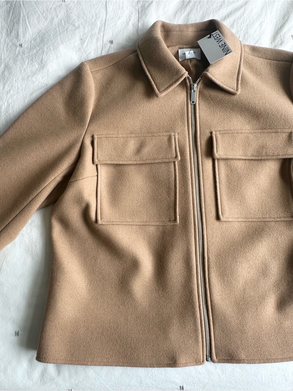 NWT Nine West Zip-Front Wool Jacket